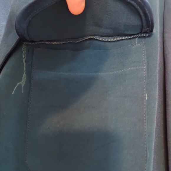 Vintage Audio by Connie Anderson Teal Blue Two Piece Button Down Shirt Skirt Set - Picture 5 of 15